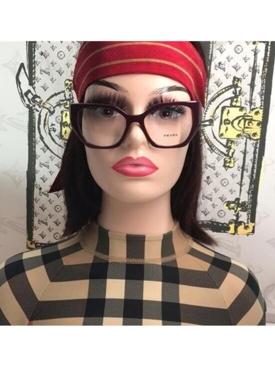 New Authentic ? Prada PR 18WV VIY1O1 Eyeglasses – Garnet